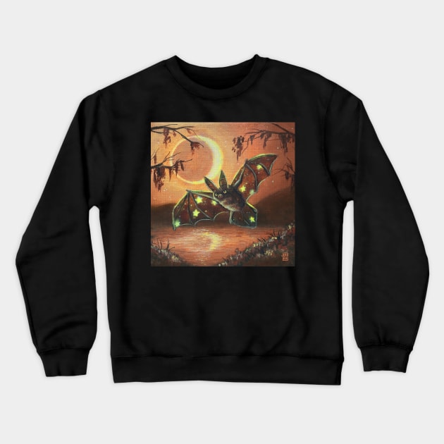 Goodnight Bat Crewneck Sweatshirt by jeriraeart